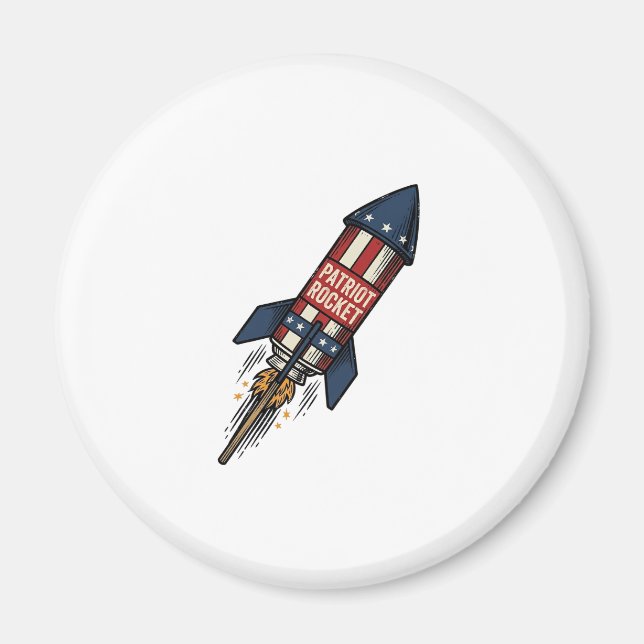 Aimant Fusée Patriot 4 juillet Conception de feux d'artif (Devant)