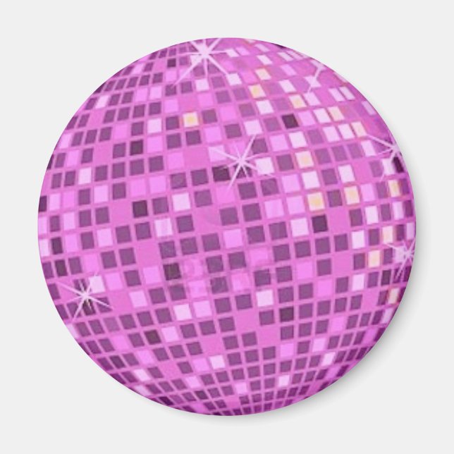 Aimant FUSHIA Disco-ball-on-black-arrière - plan (Devant)