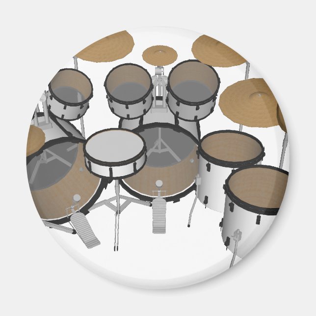 Aimant Fûts : Kit de tambour blanc : modèle 3D : (Devant)