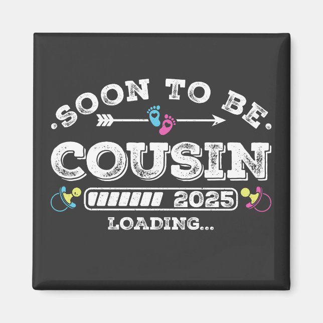 Aimant Futur cousin 2025 Chargement Carré (Devant)