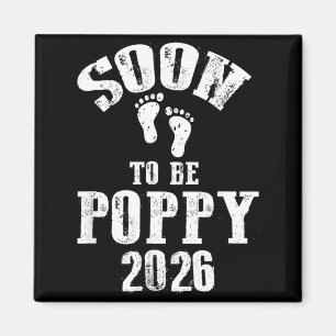 Aimant Futur Maman Poppy 2026 Baby Shower Mignon Annonce