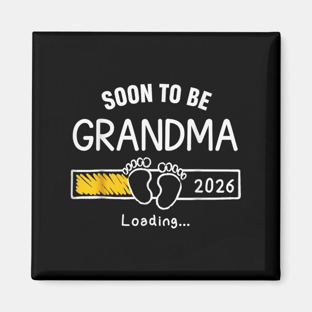 Aimant Futur Mamie 2026 Chargement Annonce Grossesse (Devant)