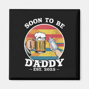 Aimant Futur Papa 2025 Premier Papa 2025 Rétro