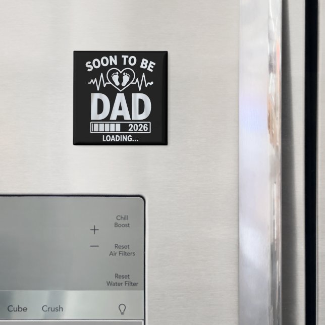 Aimant Futur Papa 2026 Annonce de Grossesse en Attente (In situ (réfrigérateur))