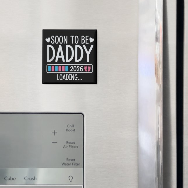 Aimant Futur Papa 2026 Annonce de Grossesse en Cours (In situ (réfrigérateur))
