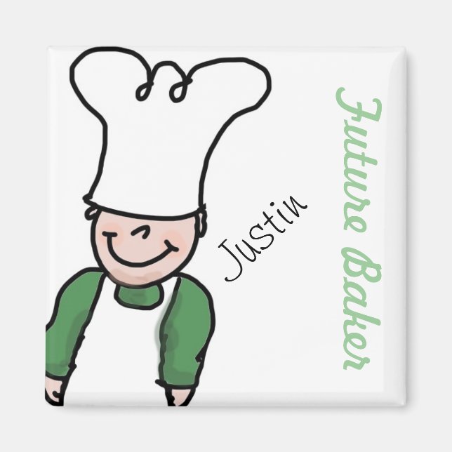 Aimant Future Baker avec votre nom (Devant)