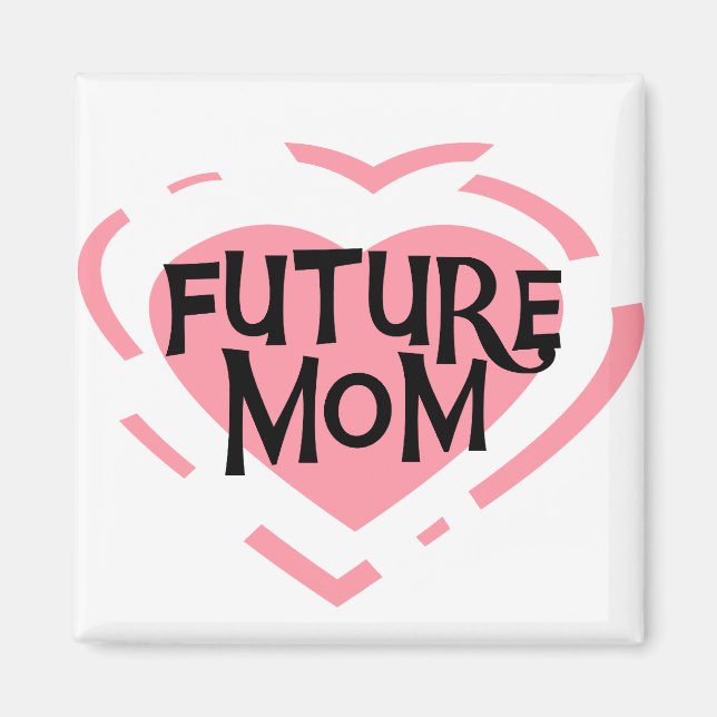 Aimant Future Mom Pink Heart Tshirts et cadeaux (Devant)