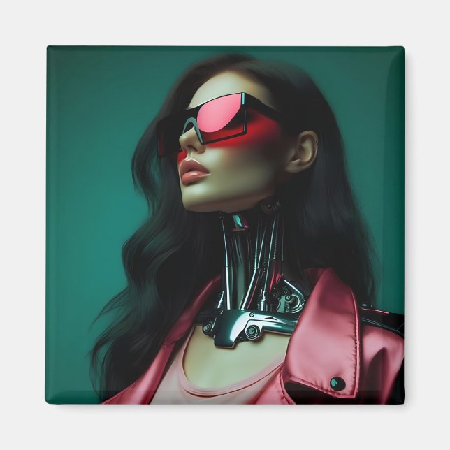 Aimant  futuristic cybernetic woman (Devant)