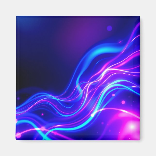 Aimant Futuristic Neon Liquid Waves – Electric Energy Flo (Devant)