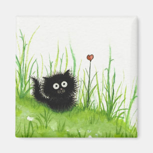Aimant Fuzzy Black Cat Love par BiHrLe