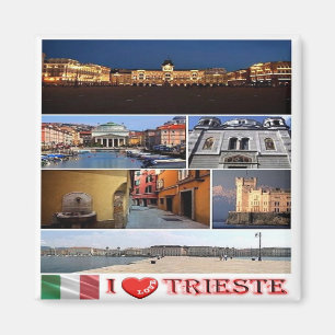 Aimant FVG014 TRIESTE Je t'aime, Mosaïque, Italie, Réfrig