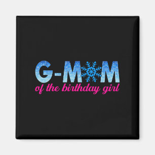 Aimant G Mamie de la fille d'anniversaire Flocons Thème C