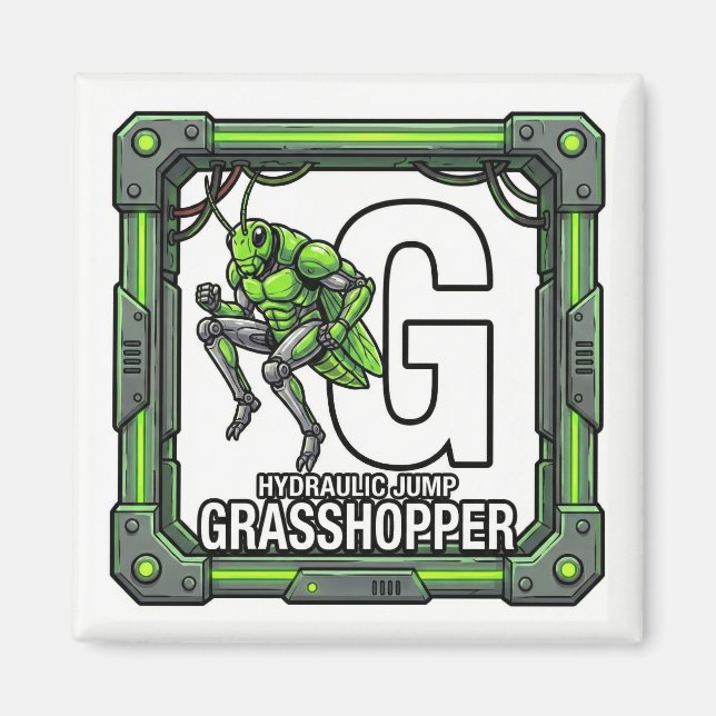Aimant G pour Grasshopper – Apprentissage de l'alphabet f (Devant)