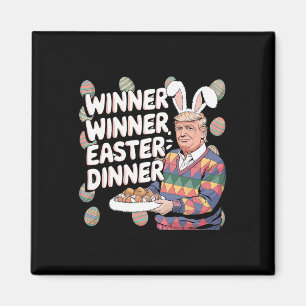 Aimant Gagnant Dîner de Pâques Trump Lapin Chasse Œufs Jo