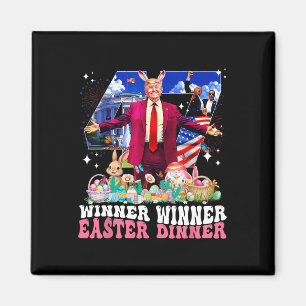Aimant Gagnant Dîner de Pâques Trump Lapin Chasse Œufs Jo