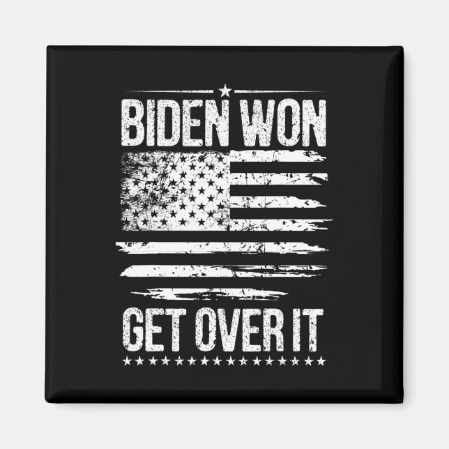 Aimant Gagner Get Over It Usa Drapeau Funny Biden Harris (Devant)