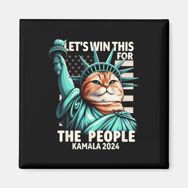 Aimant Gagnez Cela Pour Le Peuple Drôle Chat Statue De Li (Devant)