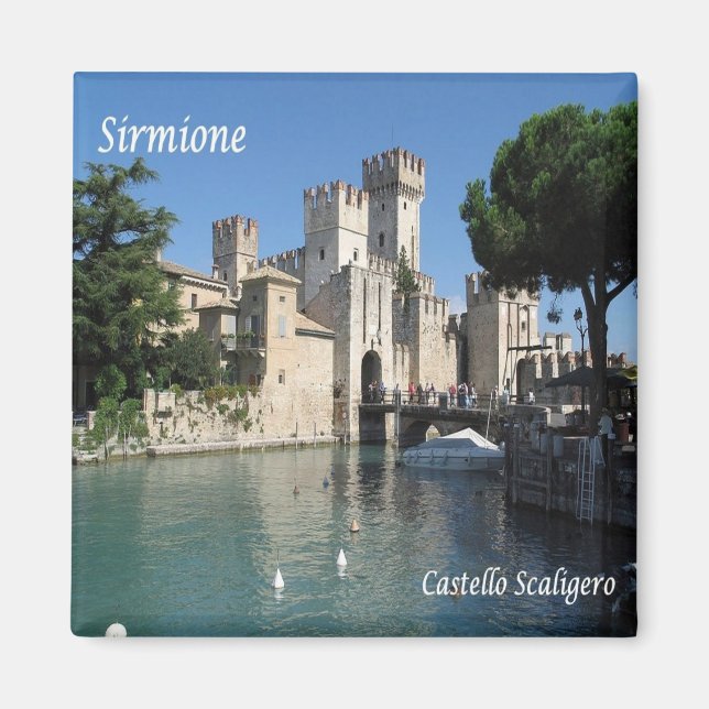 Aimant GAL111 SIRMIONE, Lac de Garde, Château Scaligero, (Devant)
