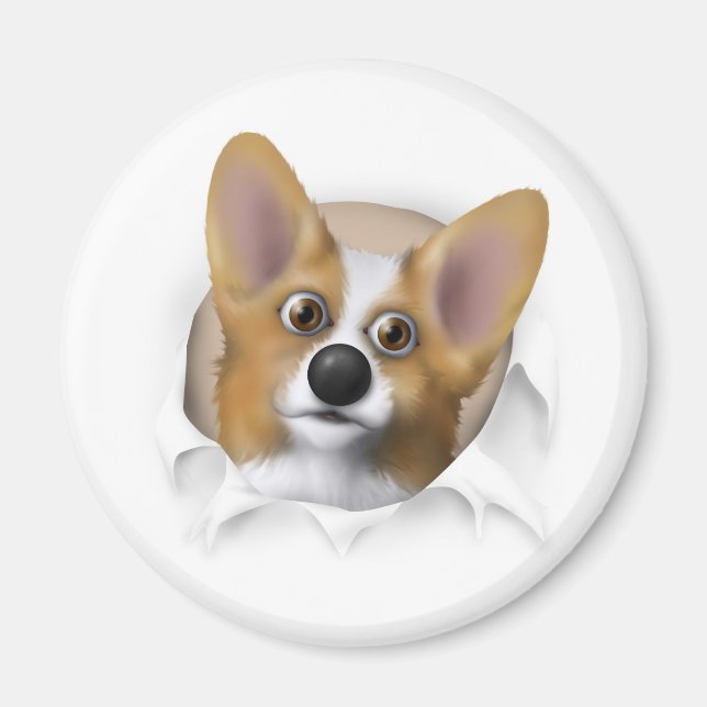 Aimant Gallois Corgi 1 Sortie (Devant)