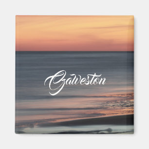 Aimant Galveston Beach Sunset Voyage Souvenir personnalis