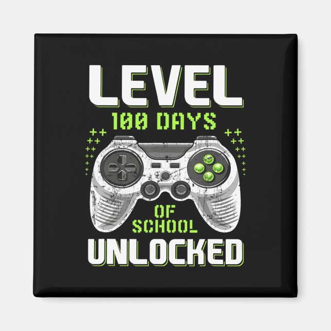 Aimant Gamer 100e Jour De Niveau D'École 100 Jours Déverr (Devant)