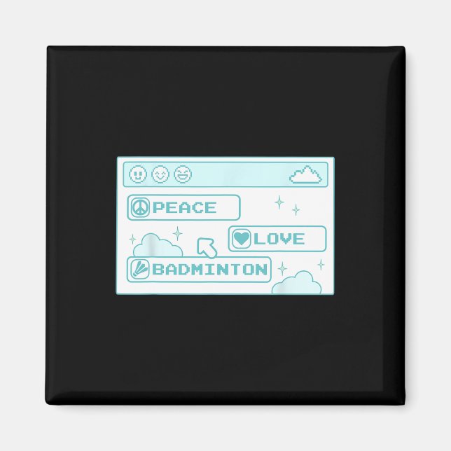 Aimant Gamer Geek Ordinateur Pc Cool Nerd Peace Love Badm (Devant)