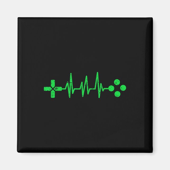 Aimant Gamer Geeks Heartbeat Gaming  (Devant)