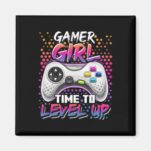 Aimant Gamer Girer Temps De Niveau Up Vidéo Jeu Anniversa