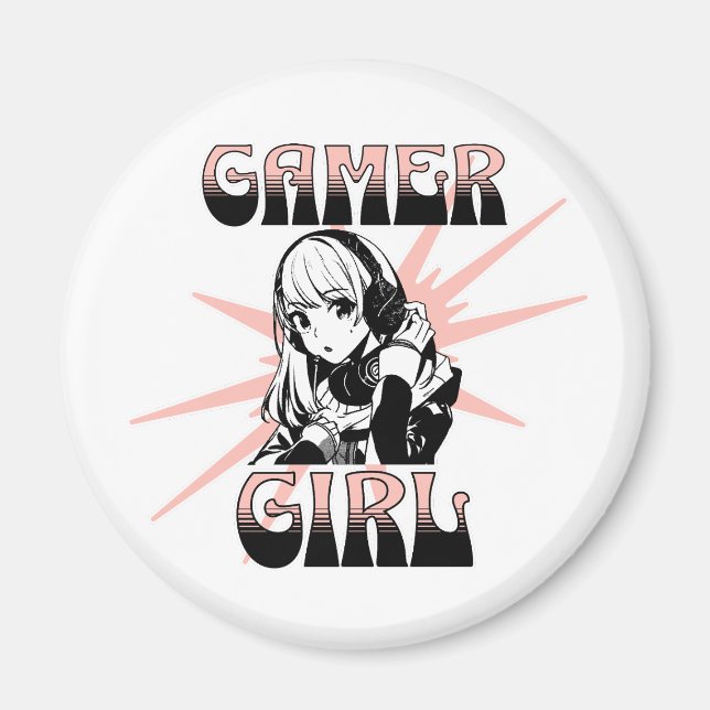 Aimant Gamer Girl | Jeu vidéo (Devant)
