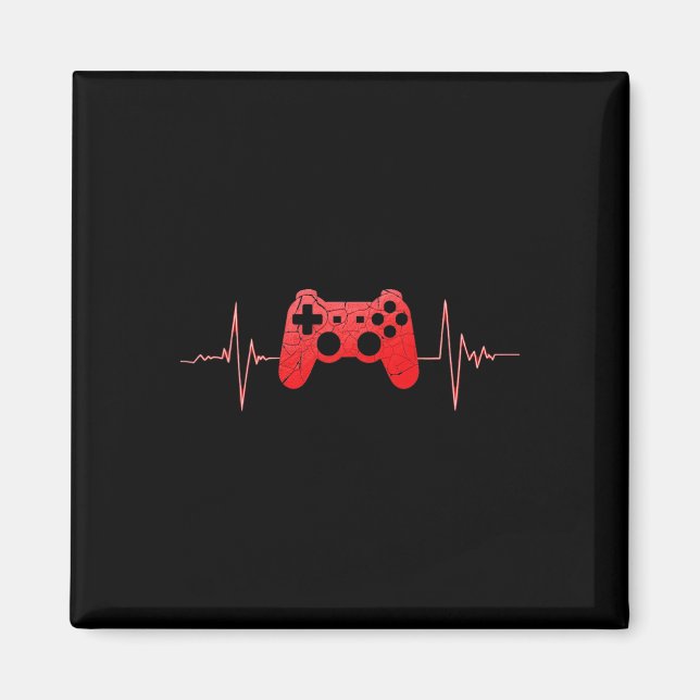 Aimant Gamer Heartbeat Pulse Video Game Controller Jeu (Devant)