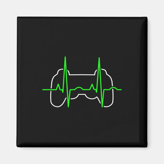 Aimant Gamer Heartbeat Pulse Vidéo Jeu Lover Funny Cool (Devant)