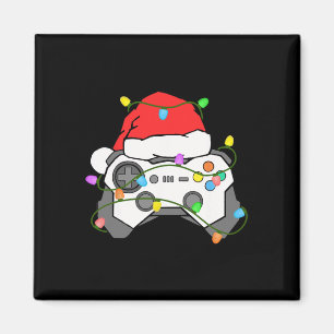 Aimant Gamer Noël Gaming Chapeau de Père Noël Contrôle de