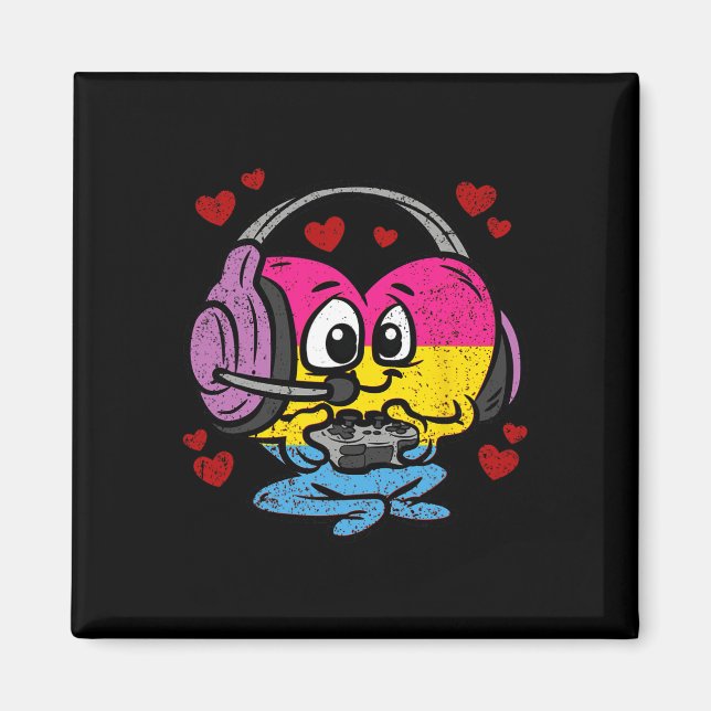 Aimant Gamer Panual Heart Pride Lgbt-q Rétro Jeu Vidéo (Devant)