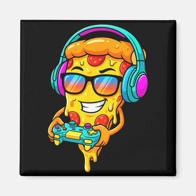 Aimant Gamer Zza Slice Video Gaming Boy Enthusiast Gamer  (Devant)