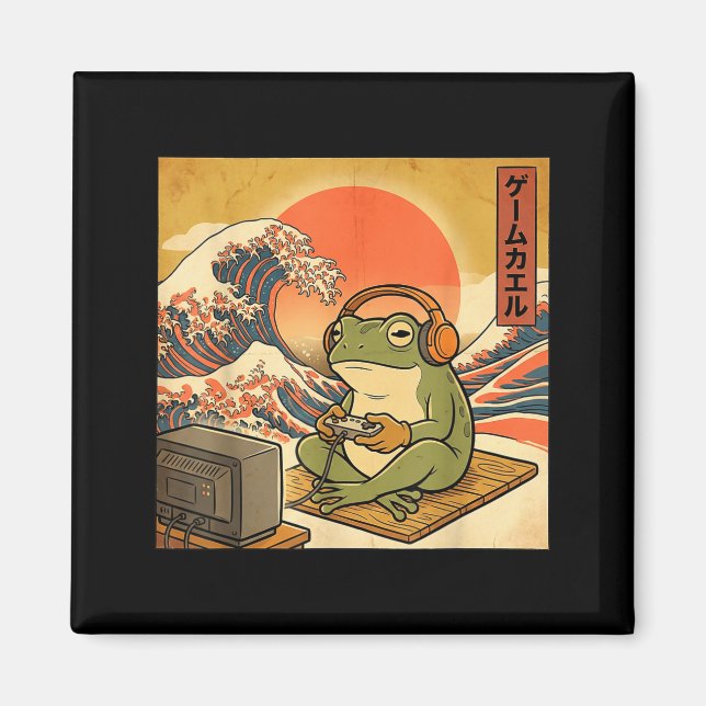 Aimant Gaming Frog Art Ukiyo-e Japanese Gamer Anime Men W (Devant)
