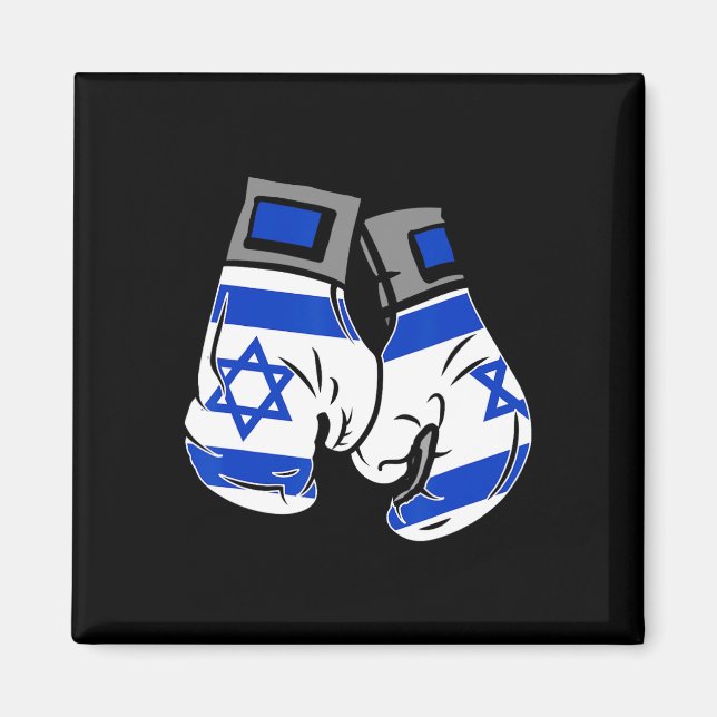 Aimant Gant De Boxe Avec Le Drapeau D'Israël (Devant)