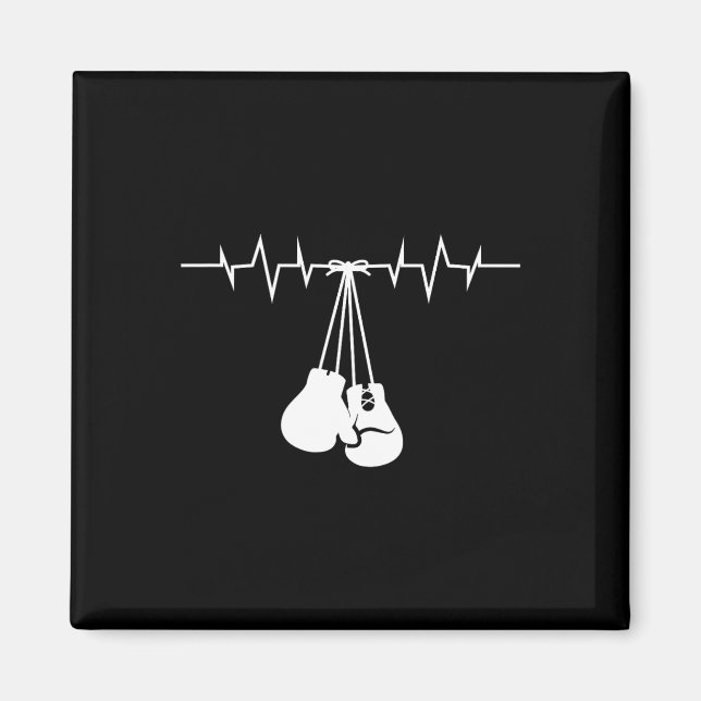 Aimant Gants Blanches En Boxe Accrochés Sur La Boxe Coeur (Devant)