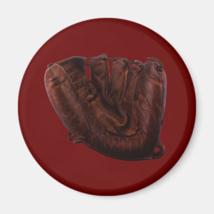 Aimant Gants de baseball en cuir antique de sport vintage