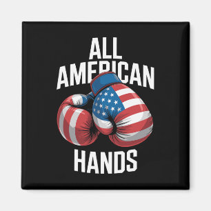 Aimant Gants de boxe All American Hands Patriotique Drape