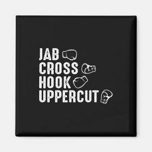 Aimant Gants de boxe Jab Cross Hook Uppercut Boxeur