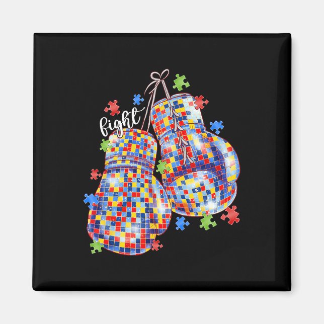 Aimant Gants de boxe pour hommes avec pièce de puzzle de  (Devant)