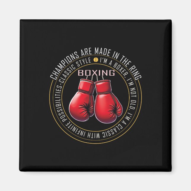 Aimant Gants De Boxe Rétro Aimer Cadeaux Pour Boxers 5 (Devant)
