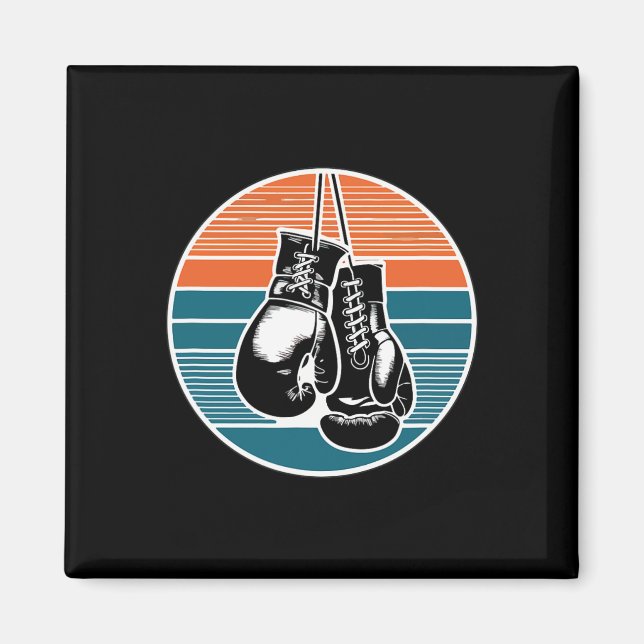 Aimant Gants de boxe rétro Kickboxing Sunset Amateur de b (Devant)
