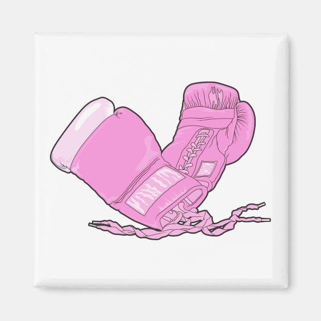 Aimant gants de boxe rose vectoriel (Devant)