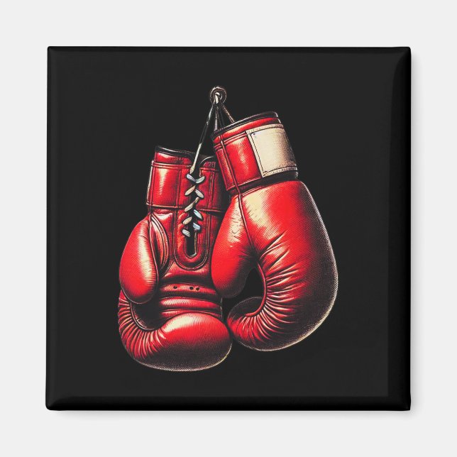 Aimant Gants de boxe Rouge Boxe Sport Boxeur Kickboxing  (Devant)