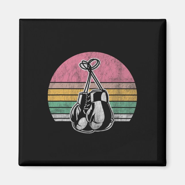 Aimant Gants de boxe Style rétro Couleurs de coucher de s (Devant)