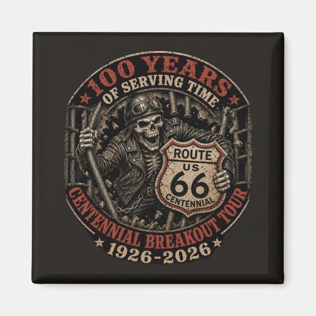 Aimant Garage de motard squelette objet de collection (Devant)