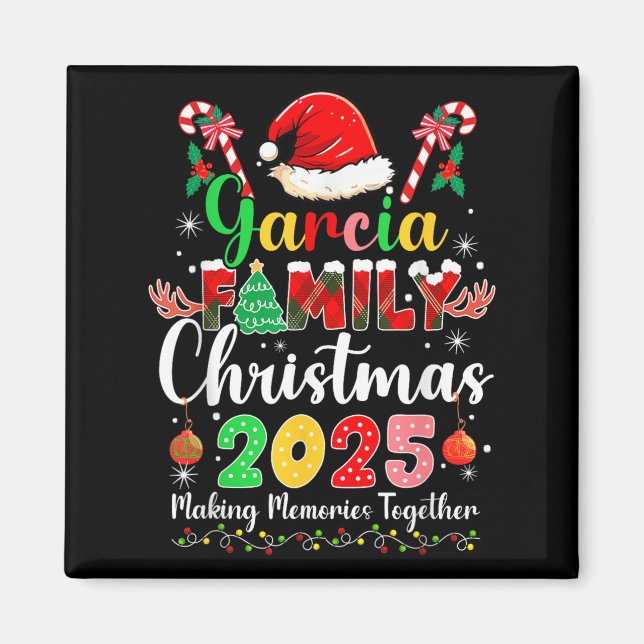Aimant Garcia Family Christmas 2025 Matching Santa Hat Xm (Devant)