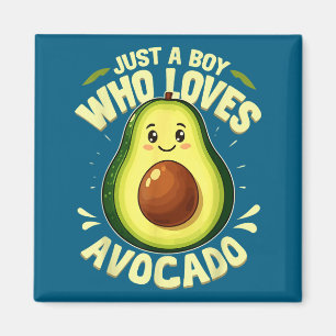 Aimant Garçon aime l'illustration amusante de foodie d'av