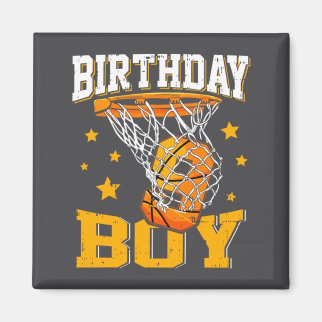 Aimant Garçon d'anniversaire de 9 ans Basketball Garçon d (Devant)